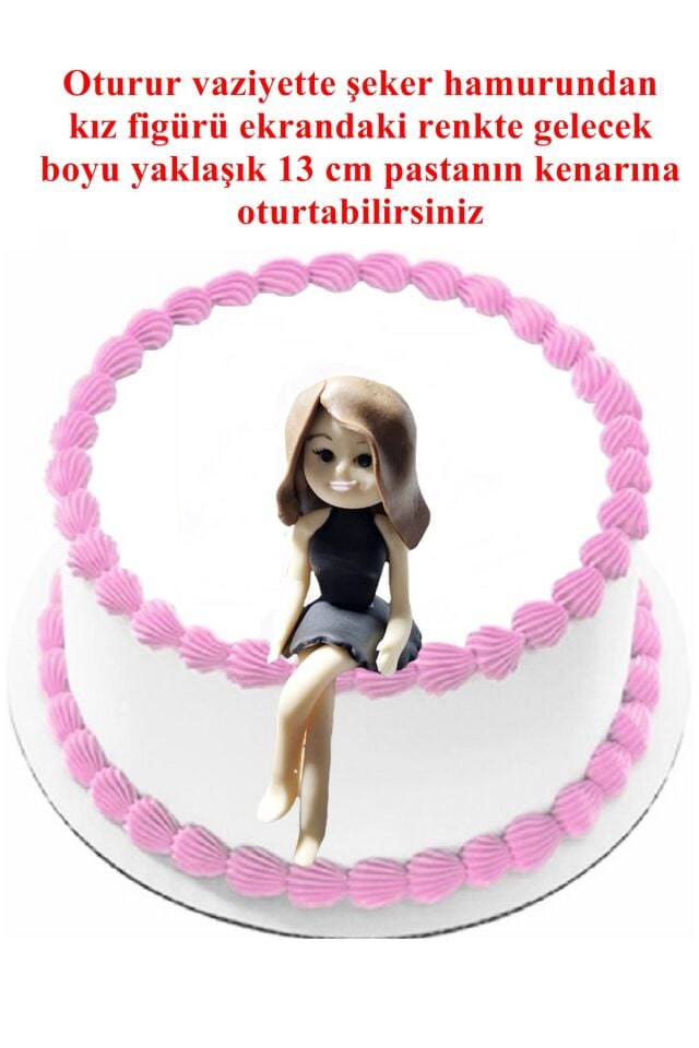 Şeker Hamurundan Bayan Figürü Pasta Süsü