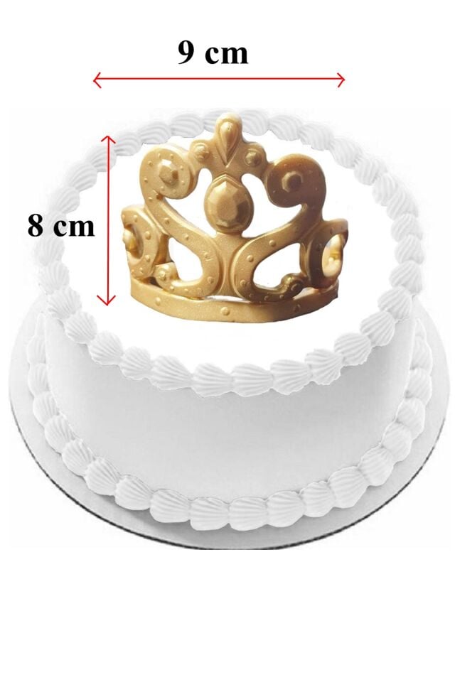 Şeker Hamurundan Gold Pasta Tacı Süsü