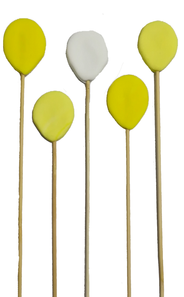 Şeker Hamurundan Sarı Balon Desenli Pasta Süsü