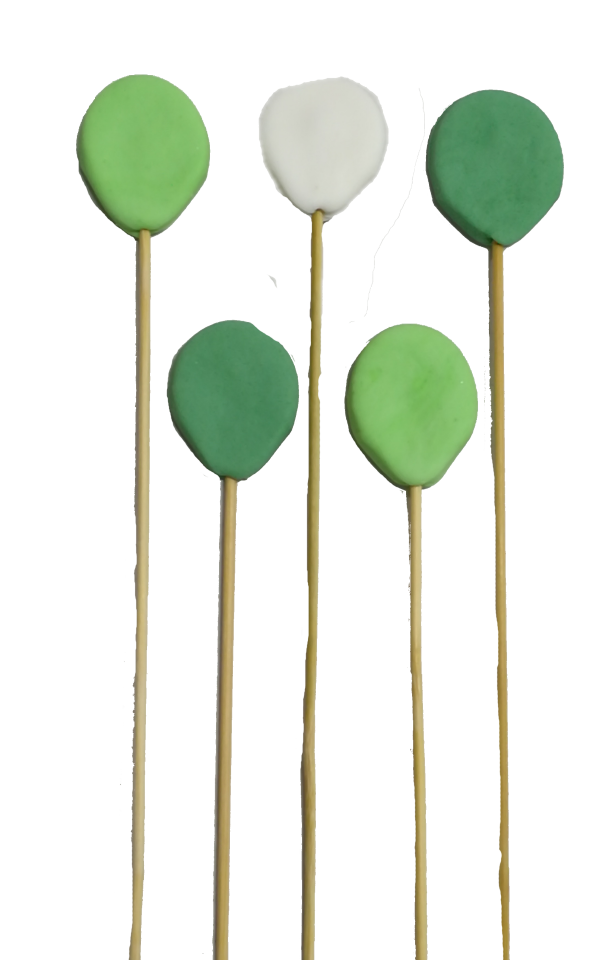 Şeker Hamurundan Yeşil Balon Desenli Pasta Süsü