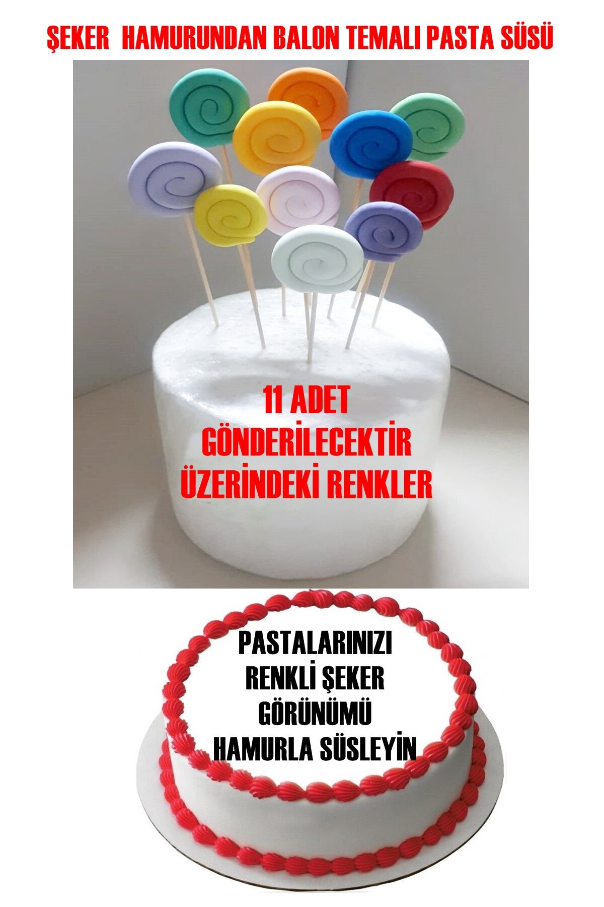 Şeker Hamurundan Rengarenk Halkalar 11 Adet Gelecek