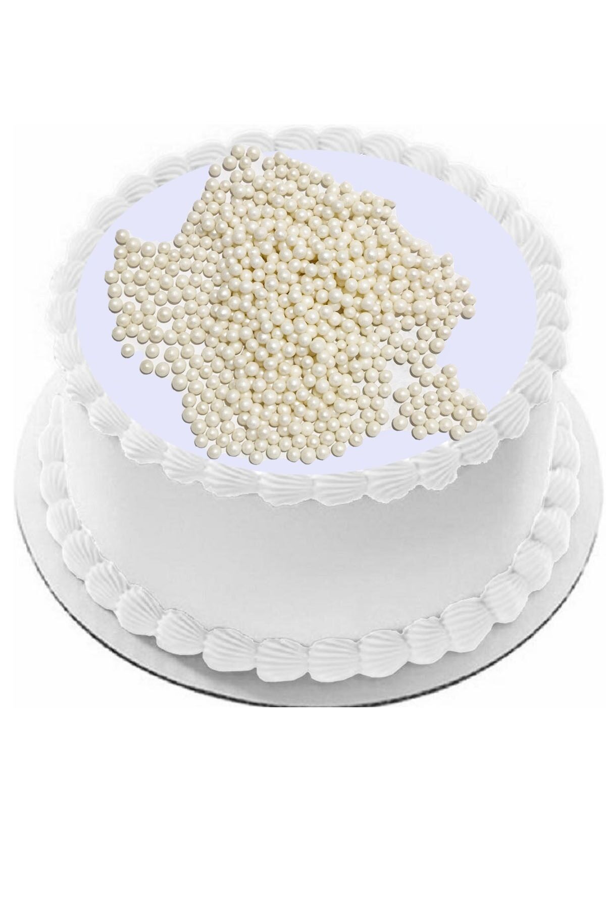 Beyaz Prinç Patlağı Pasta Süsü