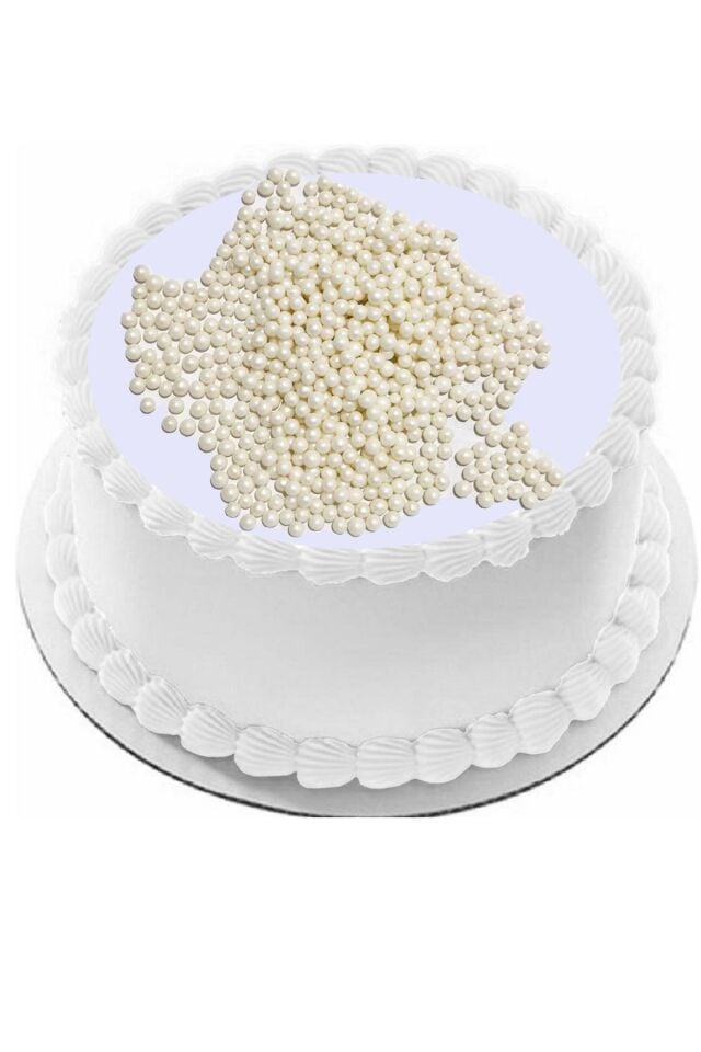 Beyaz Prinç Patlağı Pasta Süsü