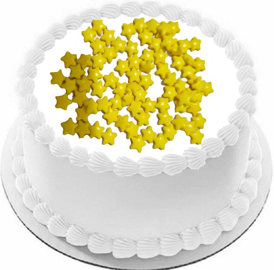Şeker Hamurundan Sarı Yıldız  Draje 25 gr Pasta Süsü