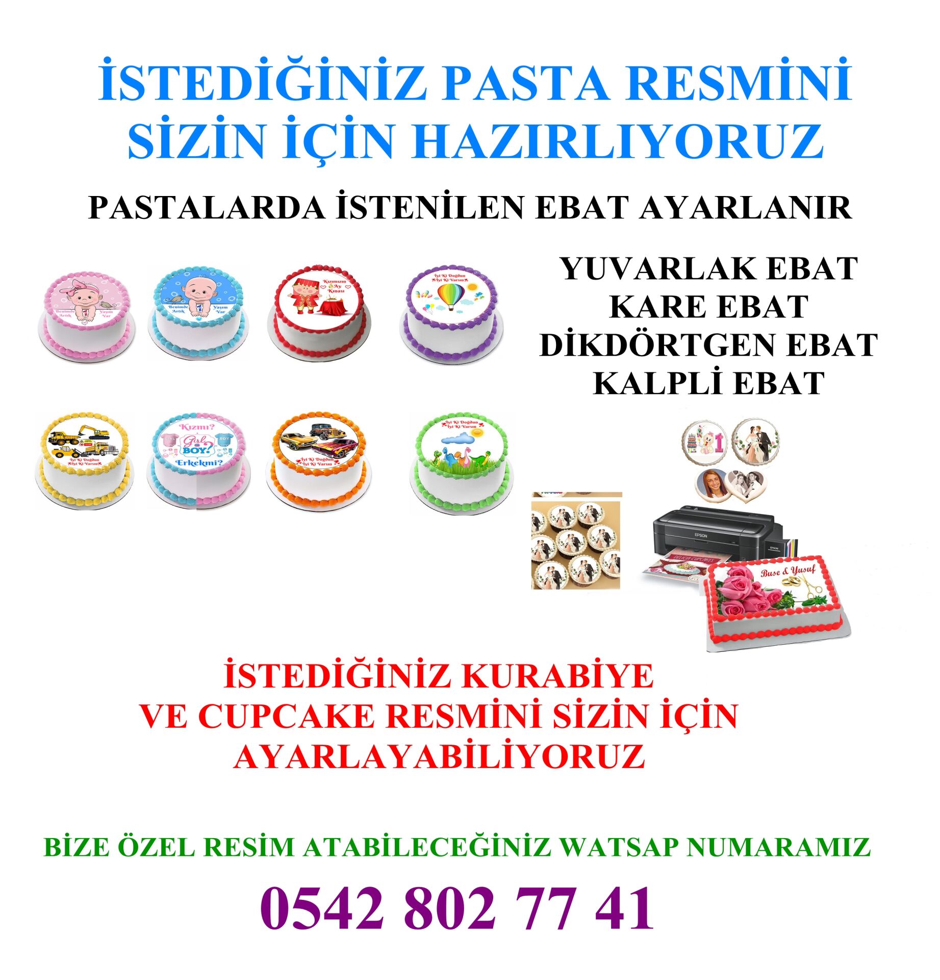 Yenilebilir Pasta Resmi İstediğiniz Görseli Size Gönderiyoruz