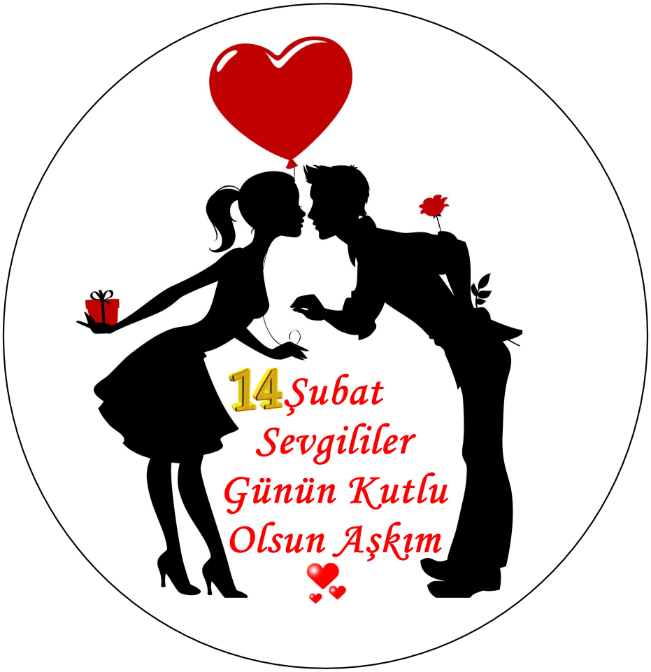 Yeniler Pasta Resmi 6-8-10 Kişilik Pastaya Uygun 14 Şubat Sevgililer Günü Pasta Resmi