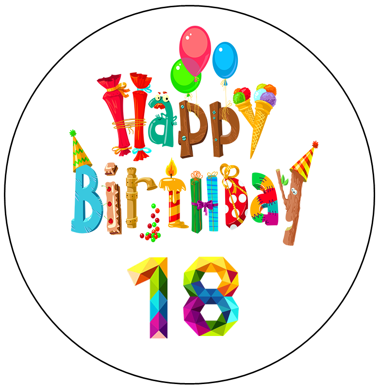 Yenilebilir Pasta Resmi Happy Birthday Model 6-8-10 Kişilik Pastaya Uygun 16 cm Ebat