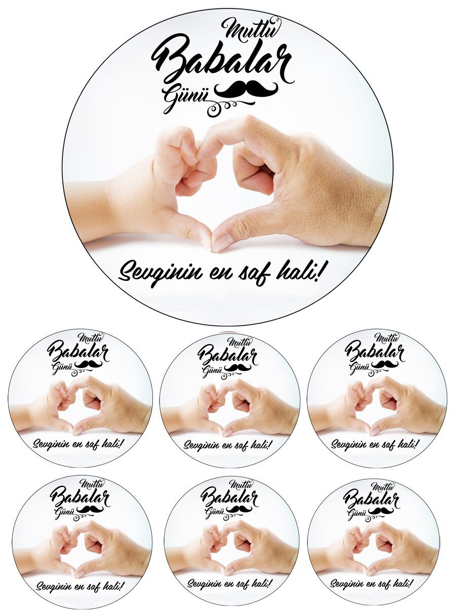 Yenilebilir Pasta Resmi Babalar Günü Model 6-8-10 Kişilik Pastaya Uygun 16 cm Ebat