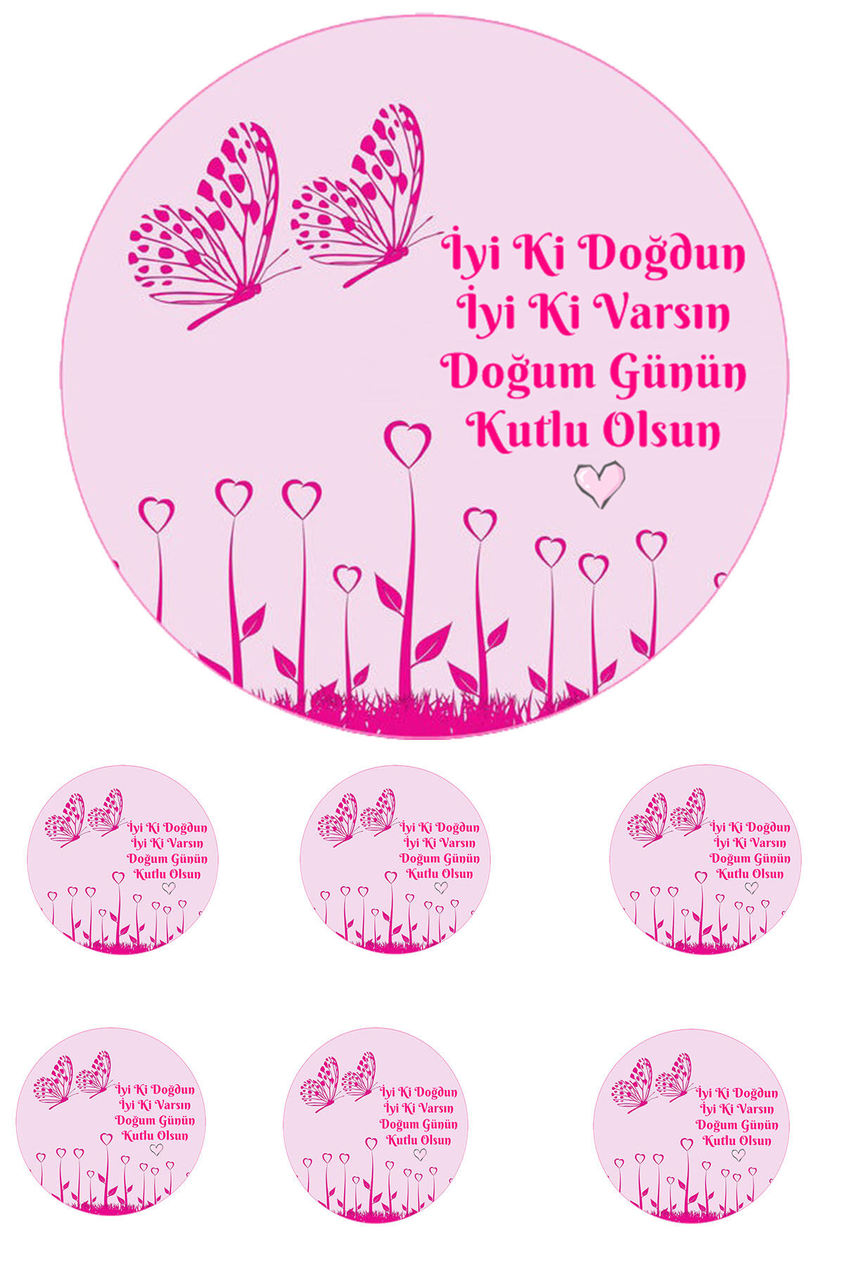 Yenilebilir Pasta Resmi Doğum Günü Model 6-8-10 Kişilik Pastaya Uygun 16 cm Ebat