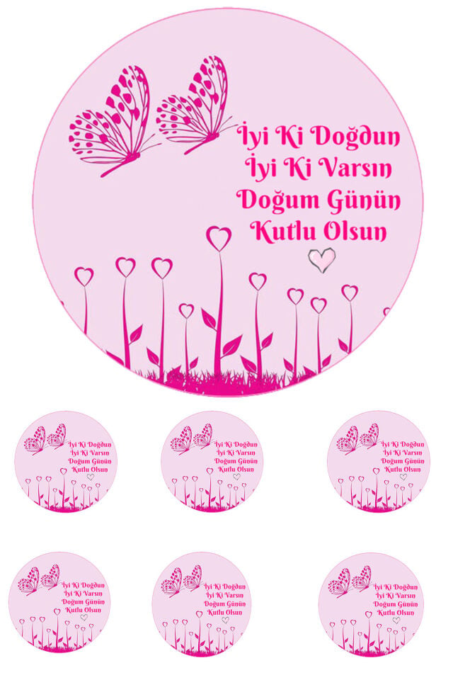 Yenilebilir Pasta Resmi Doğum Günü Model 6-8-10 Kişilik Pastaya Uygun 16 cm Ebat