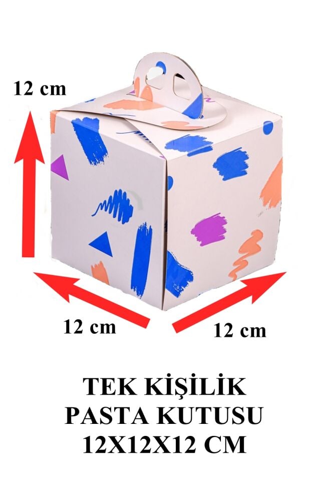 Tek Kişilik Pasta Kutusu 1 Adet 12x12x12 cm