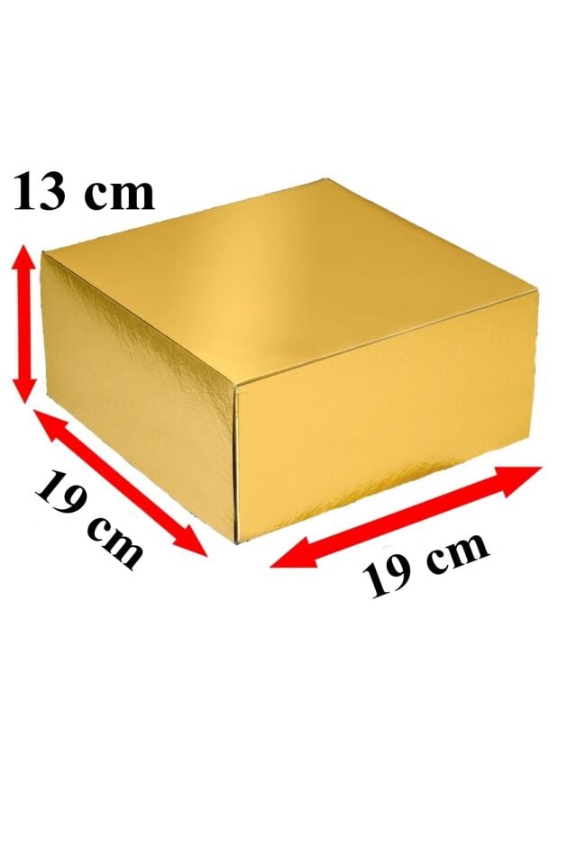 Pasta Kutusu 19x19x13 cm Gold Renk 1 Adet