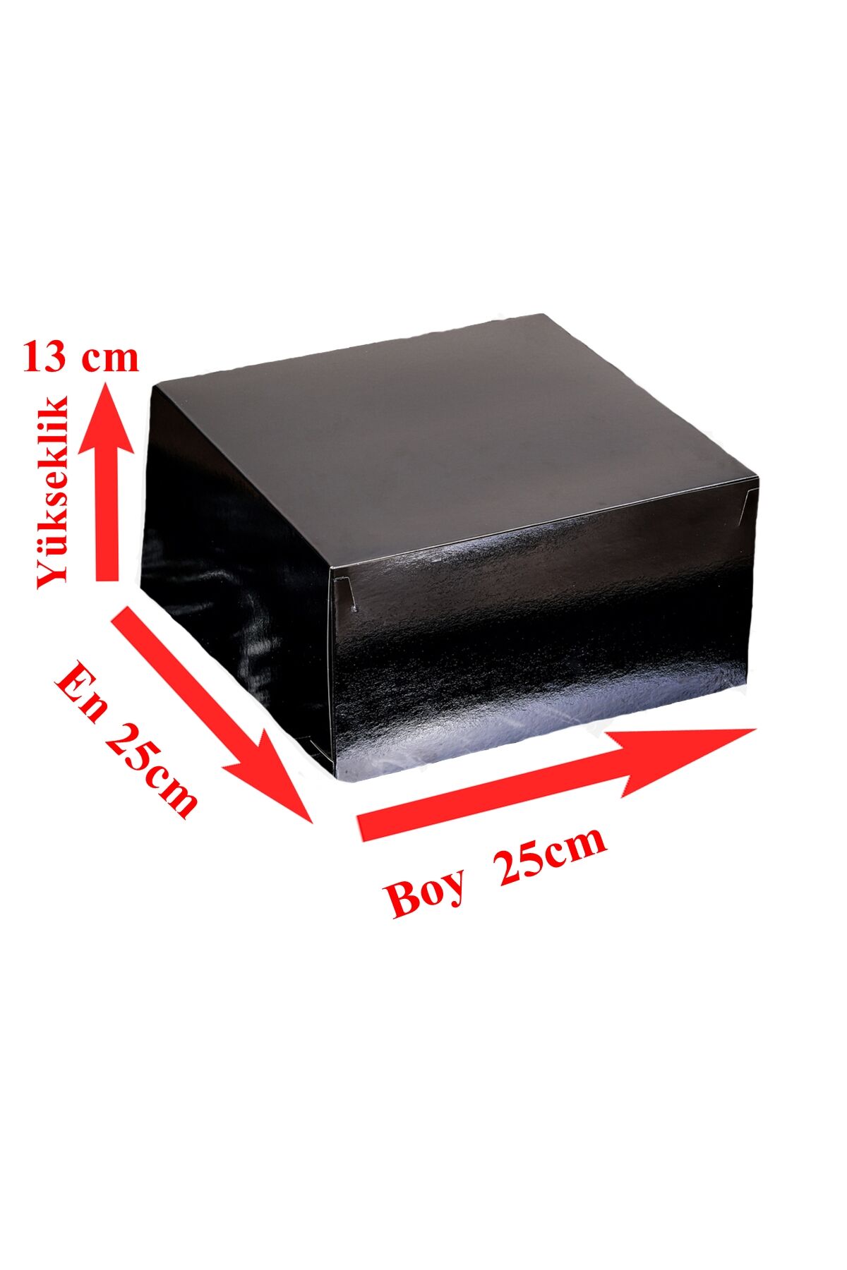Pasta Kutusu Siyah 25x25x13 cm 1 Adet Gelecek