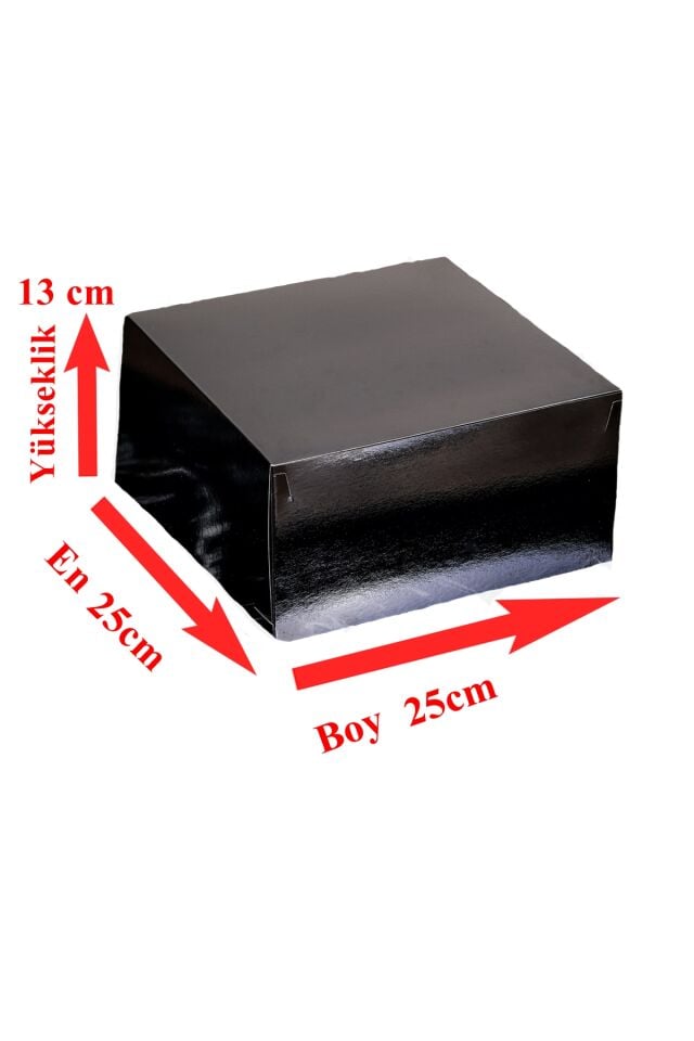 Pasta Kutusu Siyah 25x25x13 cm 1 Adet Gelecek