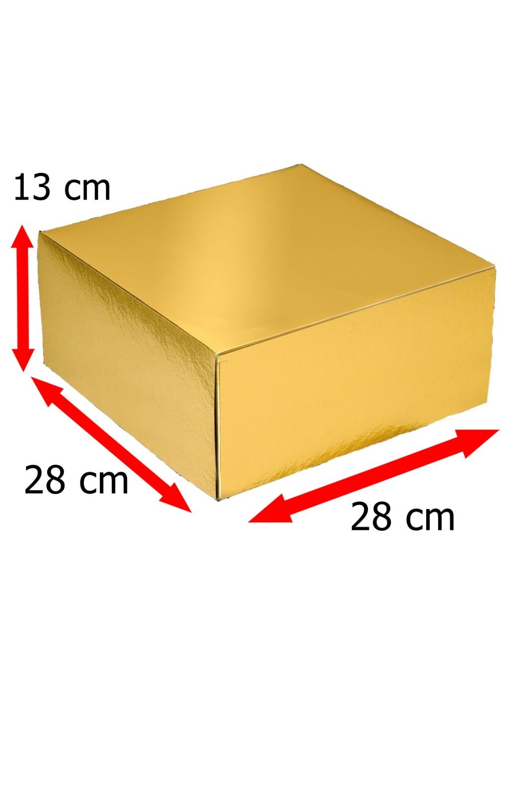 Pasta Kutusu 28x28x13 cm Gold Renk 1 Adet Gelecek