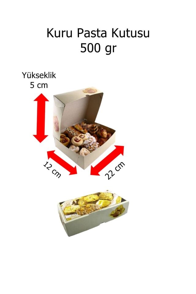 Kuru Pasta Kutusu 5x12x22 cm 500 gr Kutu 1 Adet